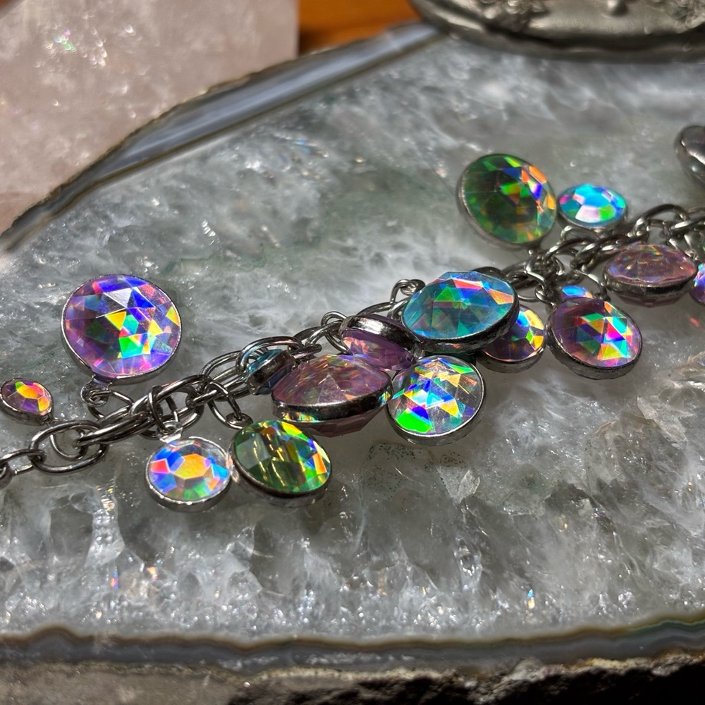 Aurora borealis multicolor iridescent Weiss like Necklace - Picture 9 of 14